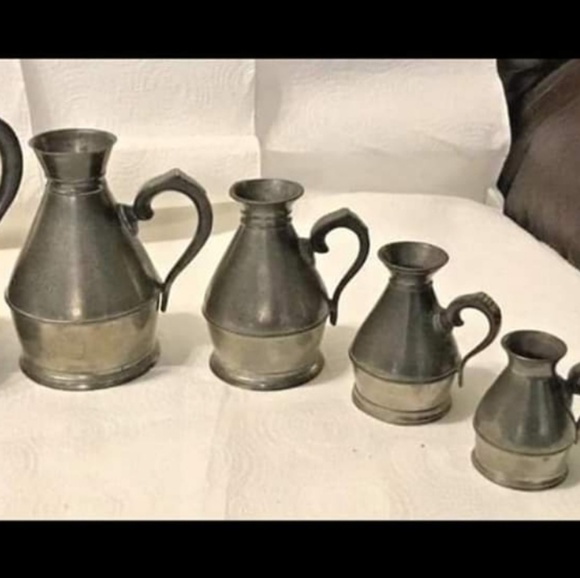 ❗💯 Rare Antique Pewter Graduated Measures - Picture 2 of 14
